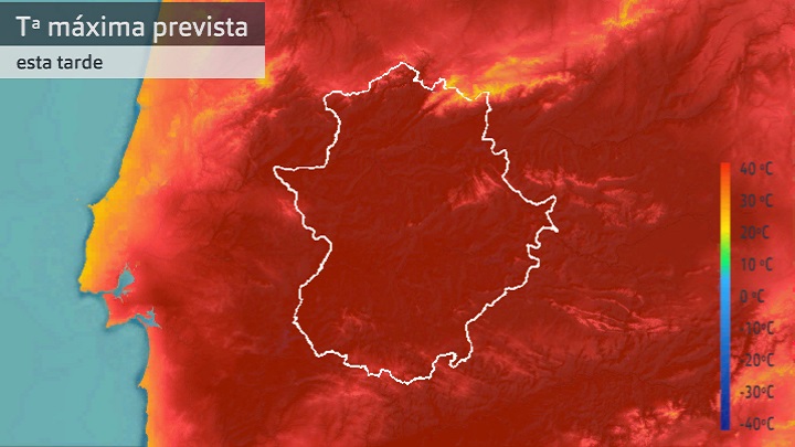 Temperatura máxima prevista para hoy jueves 21 de julio