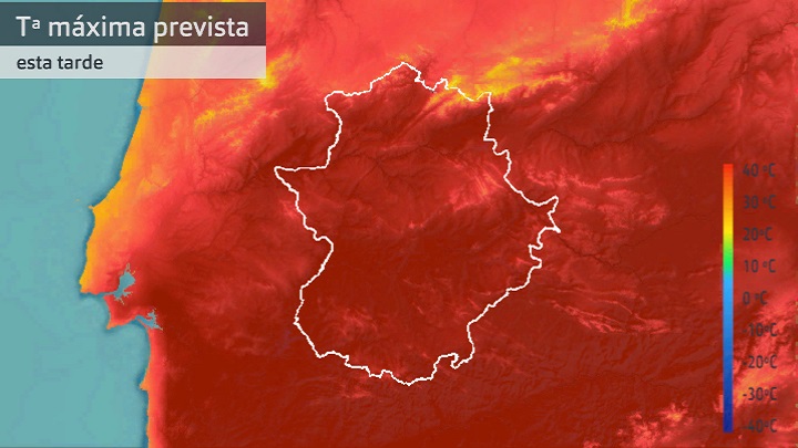 Temperatura máxima prevista para hoy lunes 25 de julio