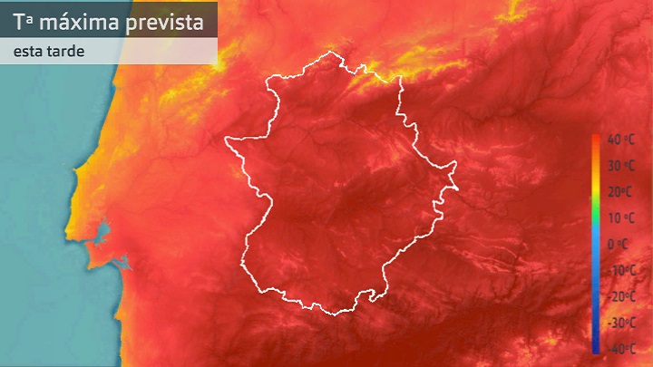 Temperatura máxima prevista para hoy jueves 28 de julio