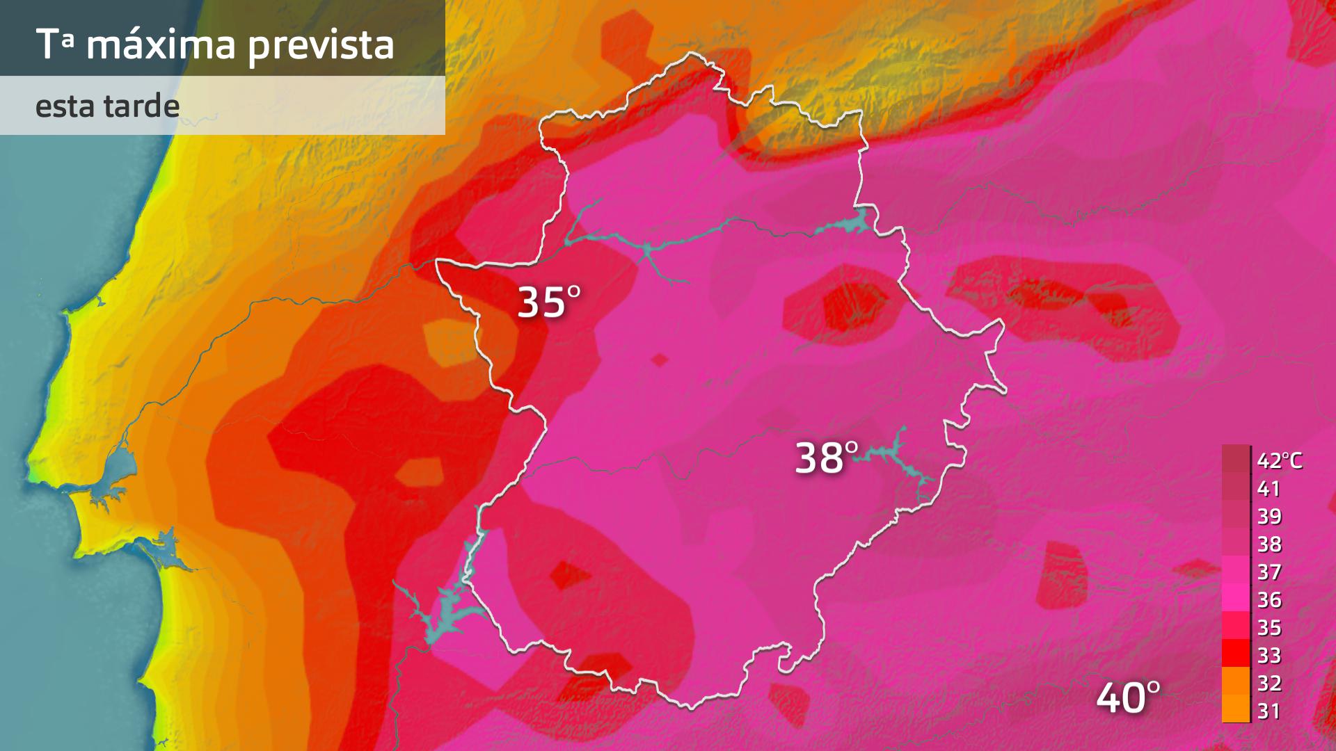 Temperatura máxima prevista para hoy viernes 14 de julio