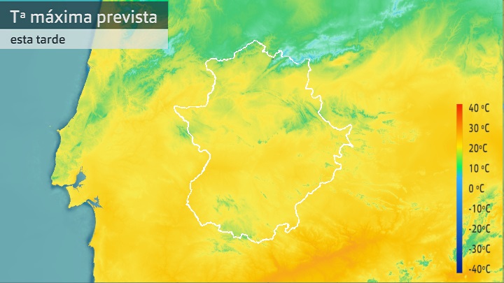 Temperatura máxima prevista para hoy