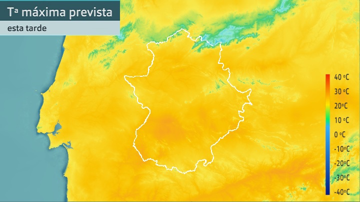 Temperatura máxima prevista para hoy lunes 25 de abril