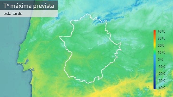 Temperatura máxima prevista para hoy jueves 23 de febrero