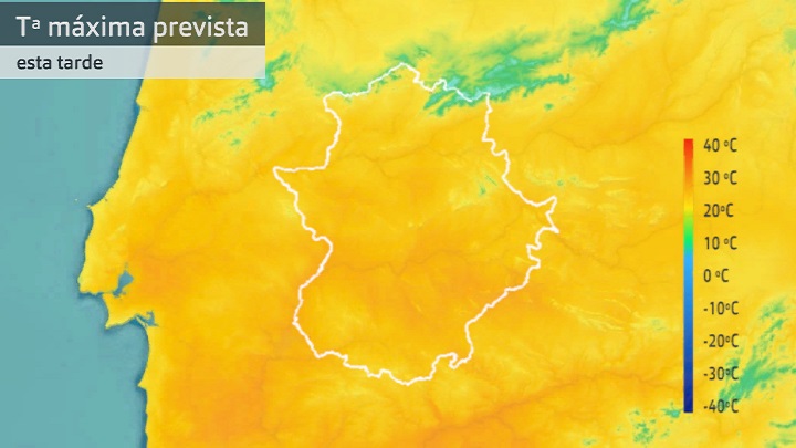 Temperatura máxima prevista para hoy lunes 20 de marzo