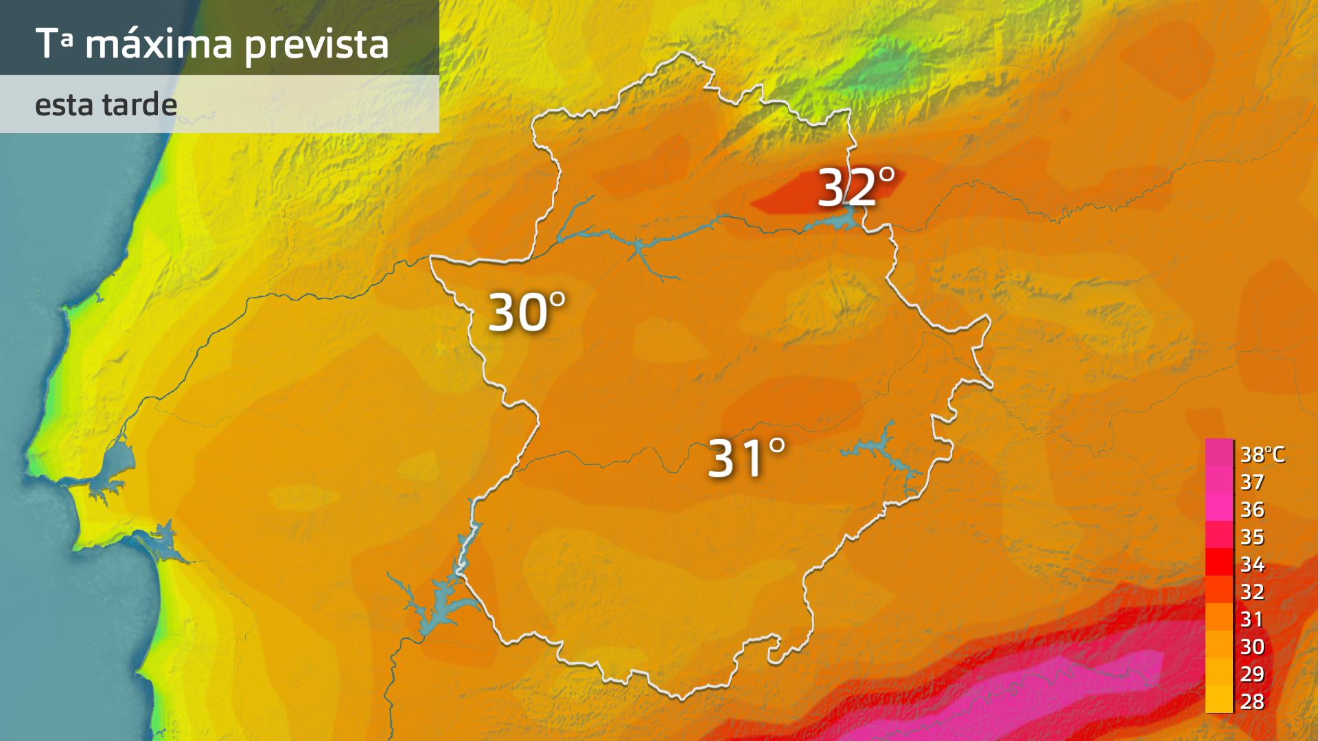 Temperatura máxima prevista para hoy viernes 21 de julio