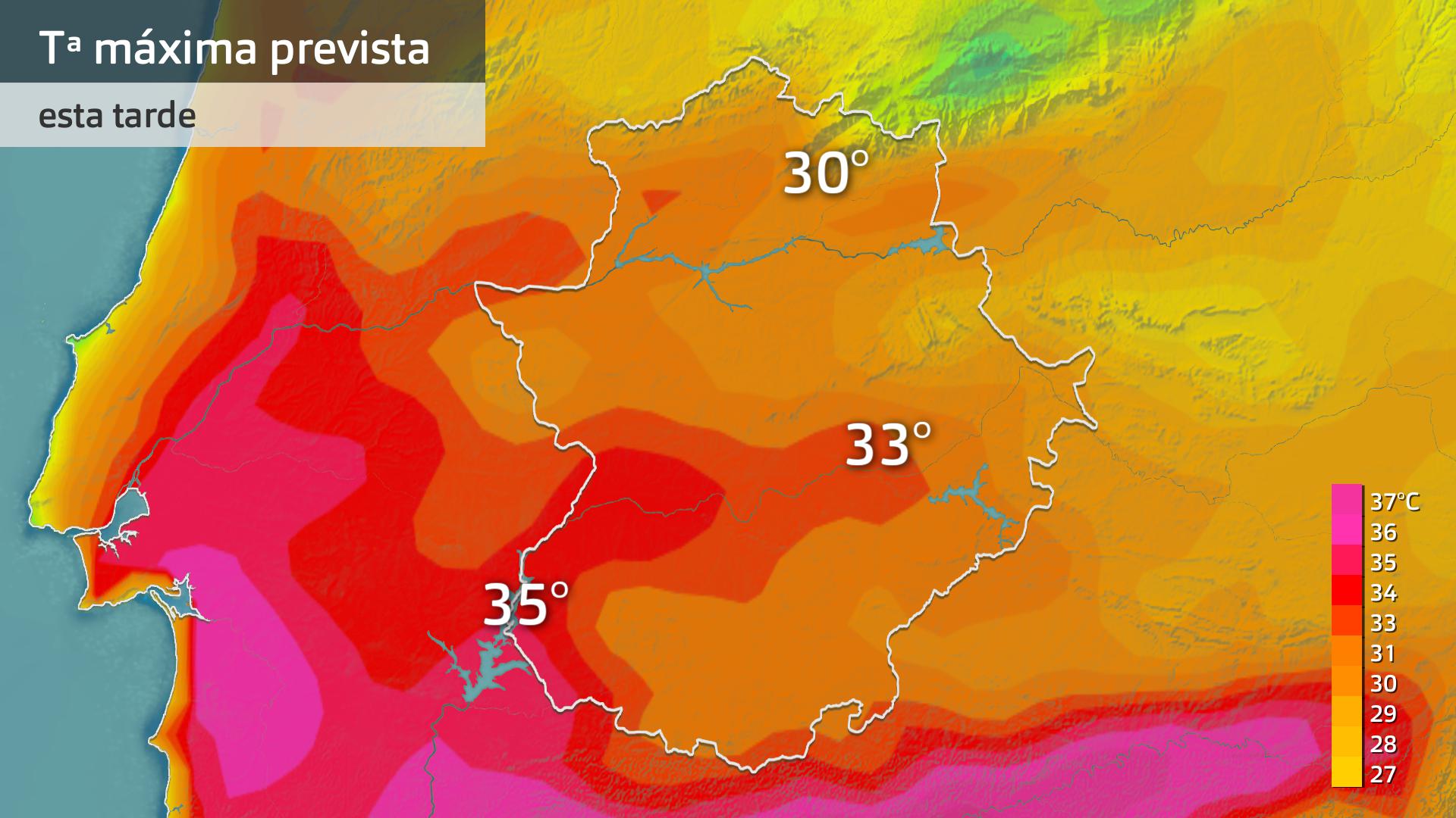 Temperatura máxima prevista para hoy viernes 4 de agosto