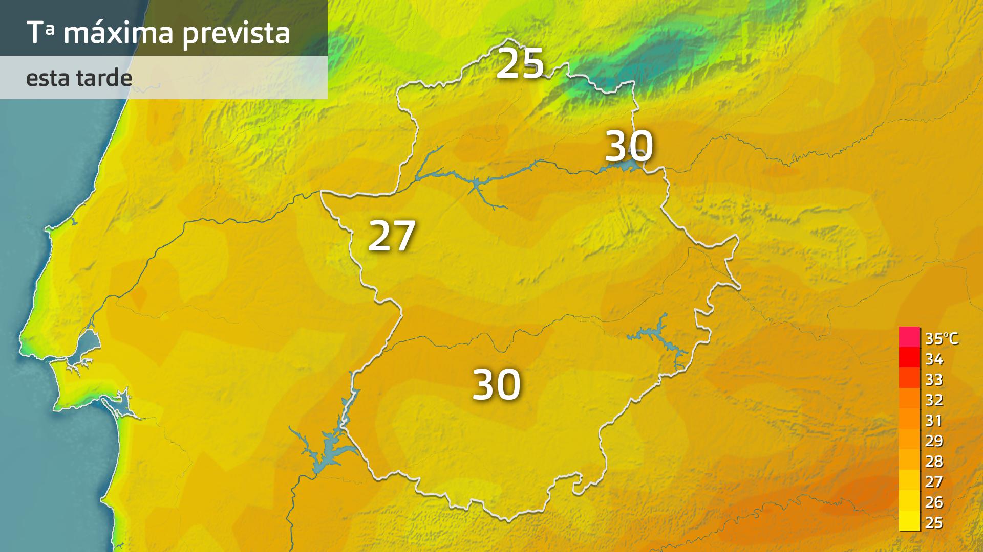 Temperatura máxima prevista para hoy martes 5 de septiembre