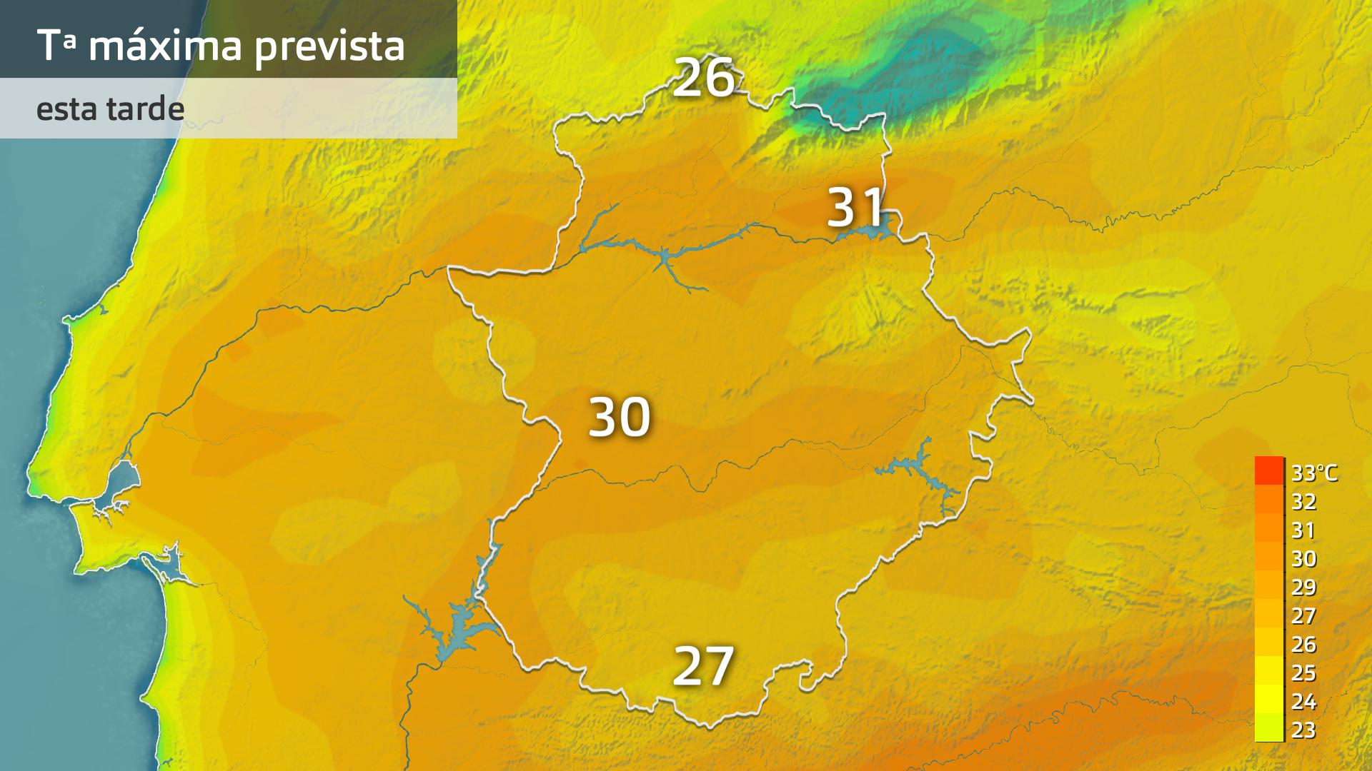 Temperatura máxima prevista para hoy martes 12 de septiembre