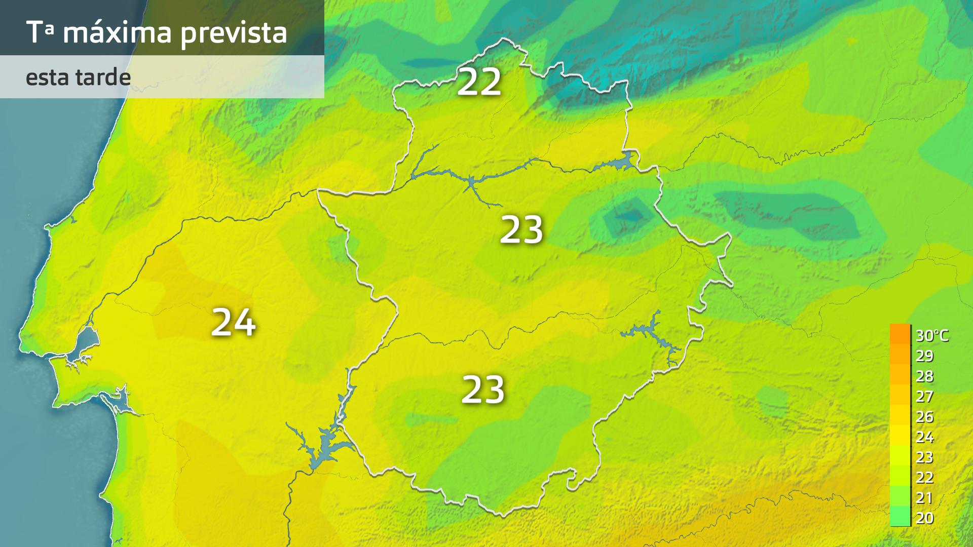 Temperatura máxima prevista para hoy lunes 18 de septiembre