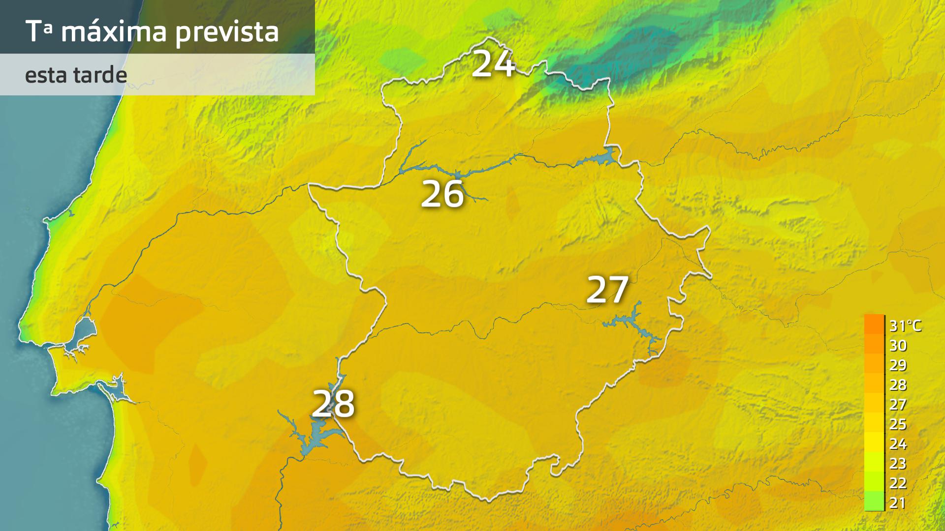 Temperatura máxima prevista para hoy martes 19 de septiembre