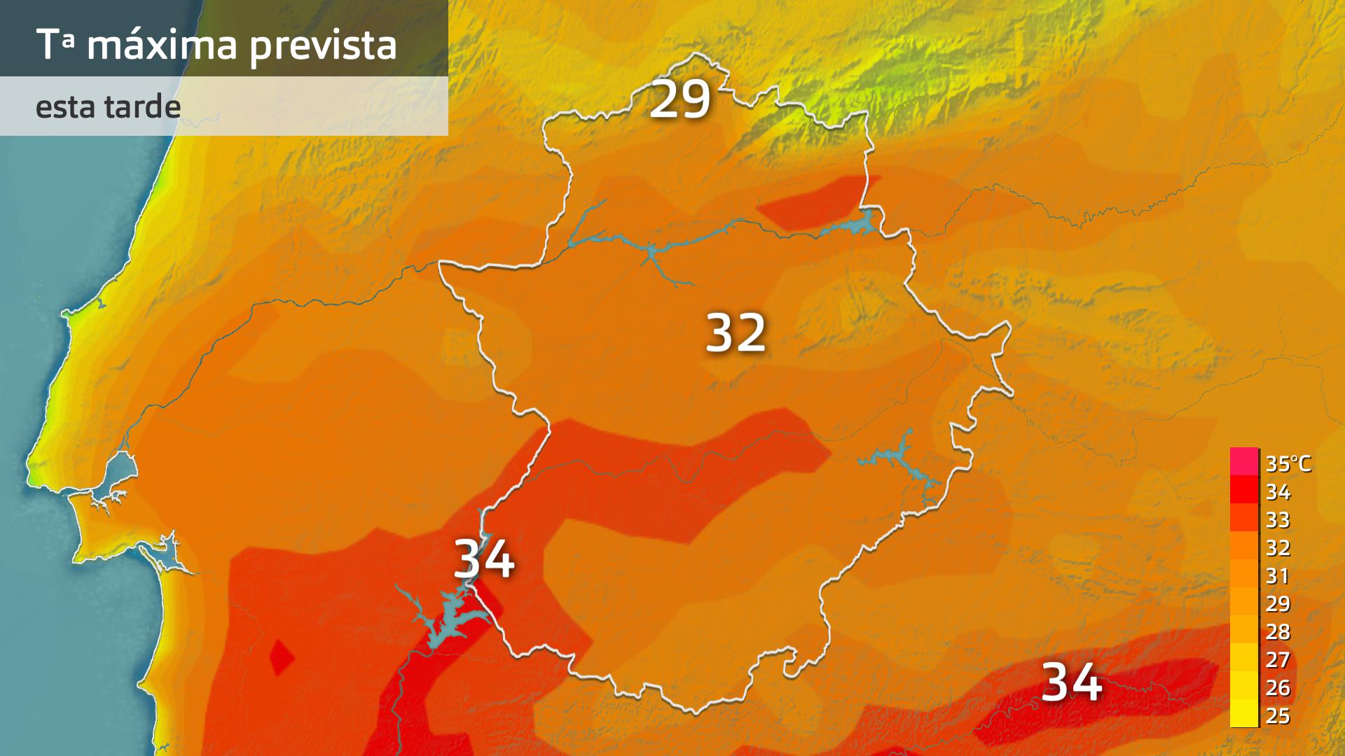 Temperatura máxima prevista para hoy jueves 28 de septiembre