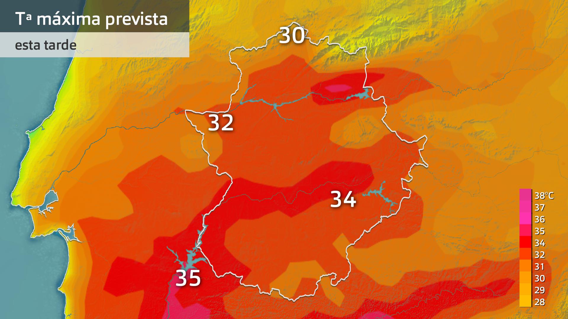 Temperatura máxima prevista para hoy martes 3 de octubre