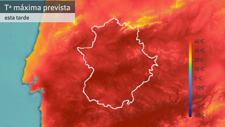 Temperatura máxima prevista para hoy lunes 3 de julio