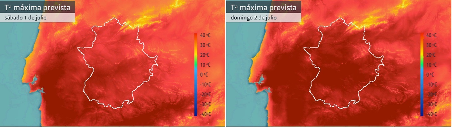 Temperatura máxima prevista para este fin de semana