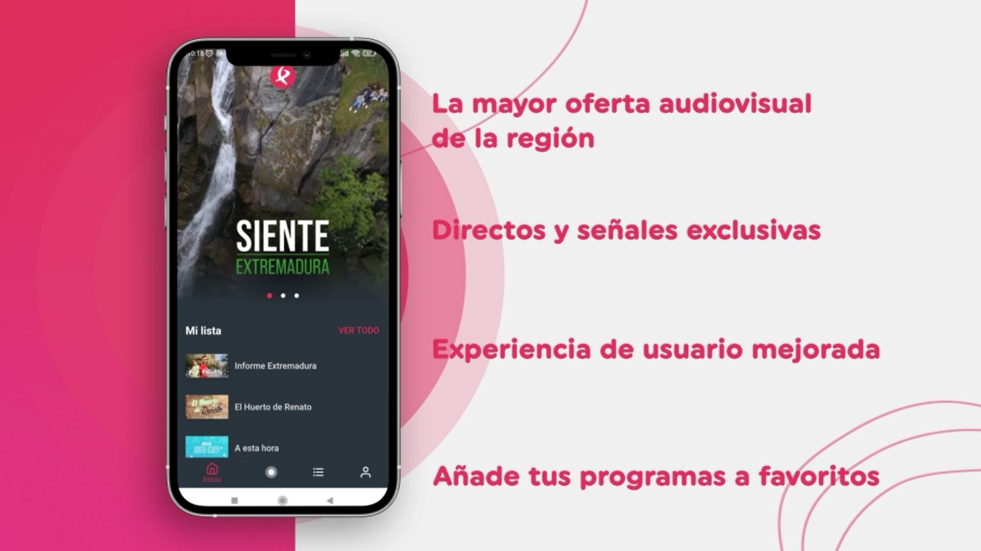 Algunas de las nuevas funcionalidades de la app de Canal Extremadura