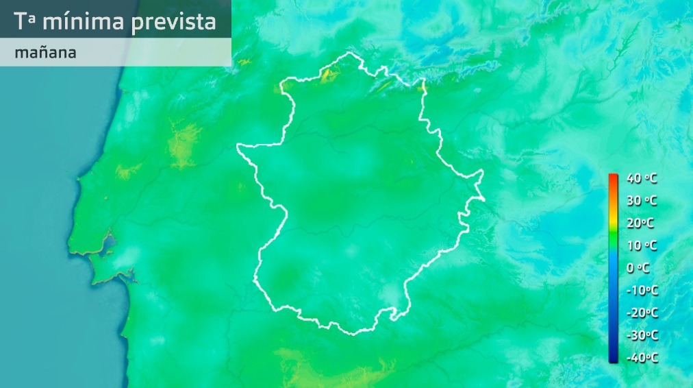 Previsión de temperaturas mínimas para el domingo