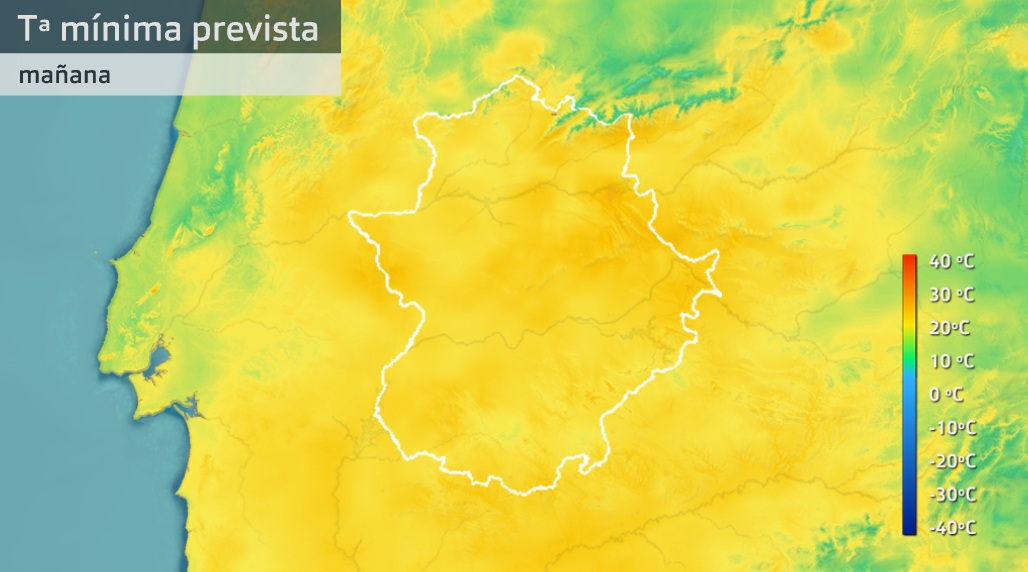 Mínimas previstas para el domingo