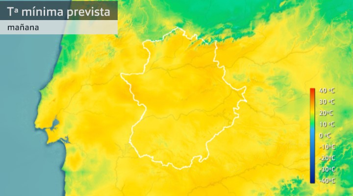 Previsión de temperaturas mínimas 9 de julio de 2022.