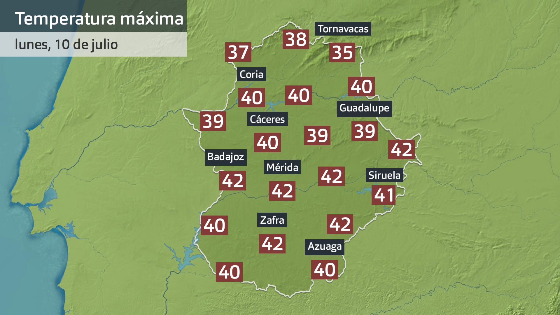 Mapa temperaturas máximas