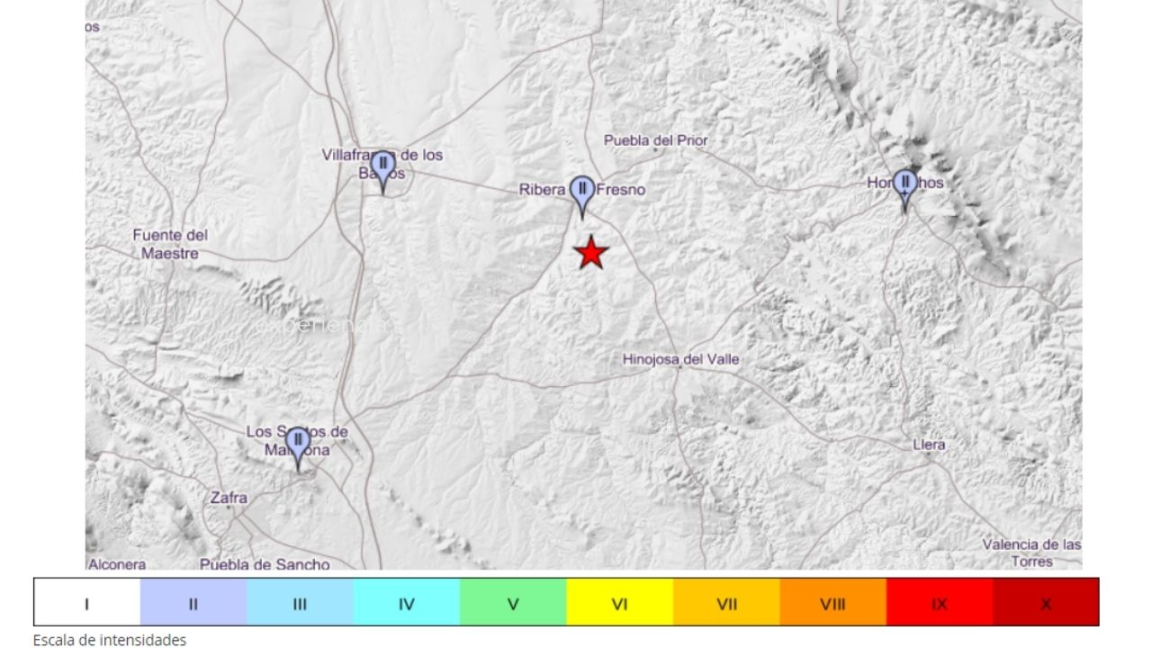 Tabla de intensidades del terremoto