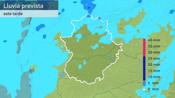 Lluvia prevista para la tarde de hoy lunes 19 de junio