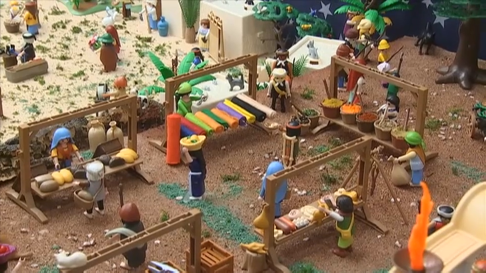 Una de las escenas del Belén de Playmobil