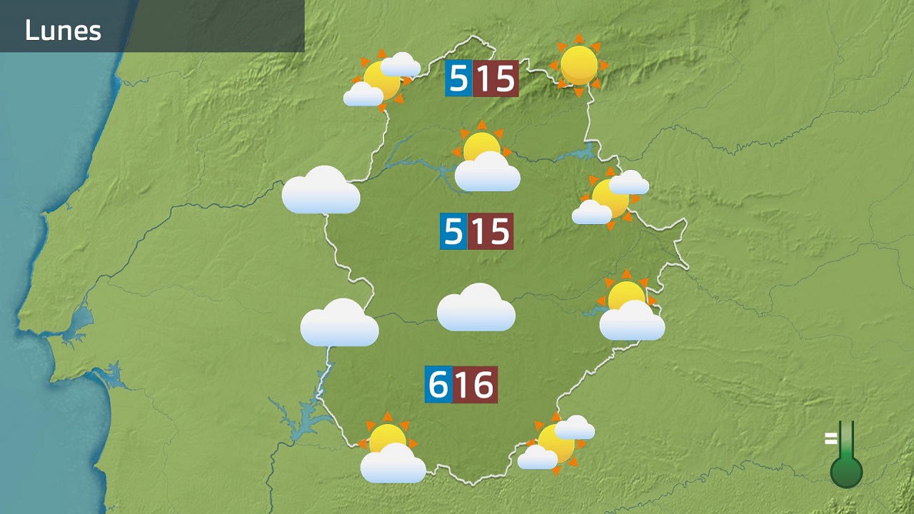 Mapa de previsión para el lunes