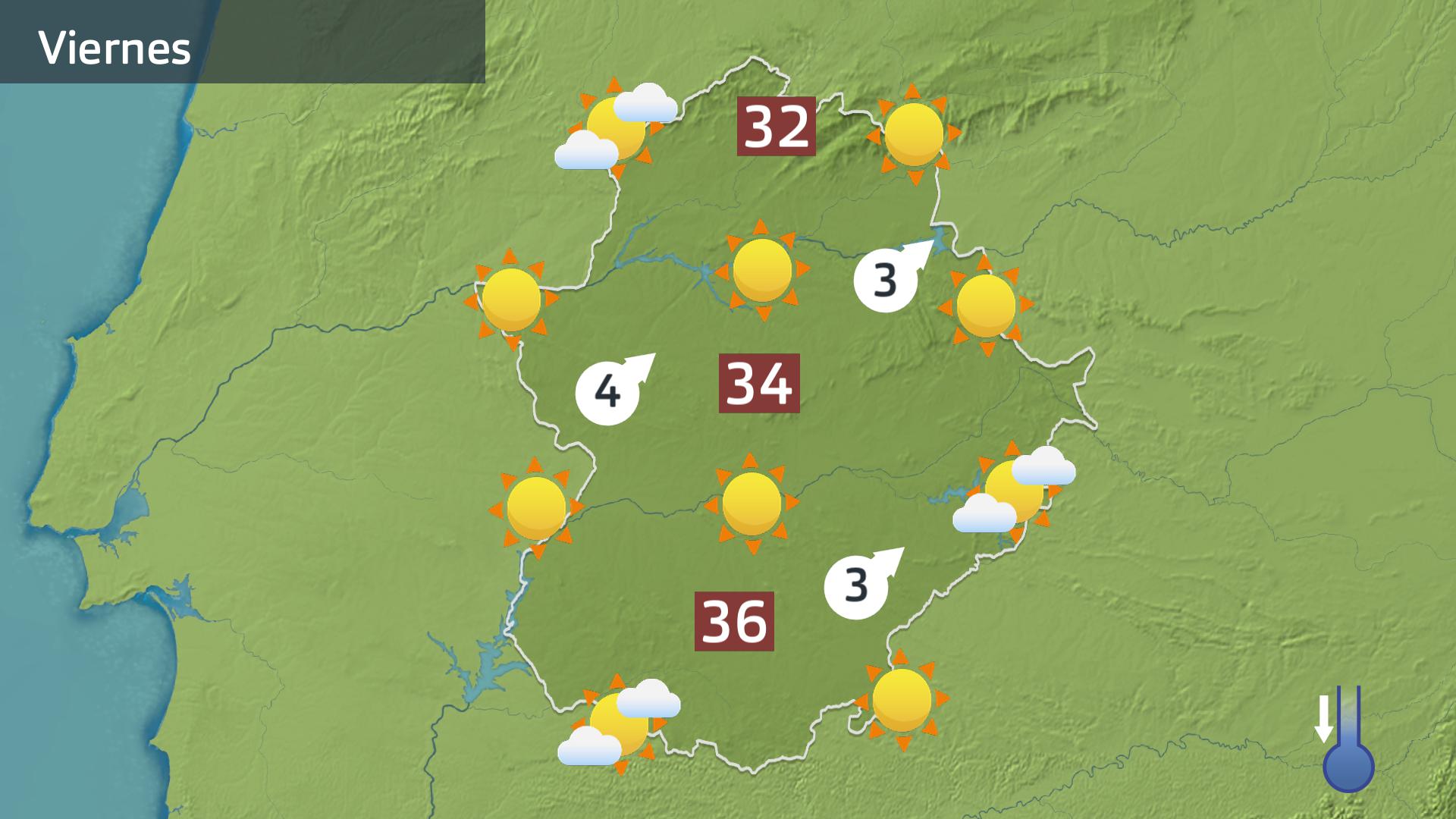 Mapa de previsión para hoy viernes 7 de julio