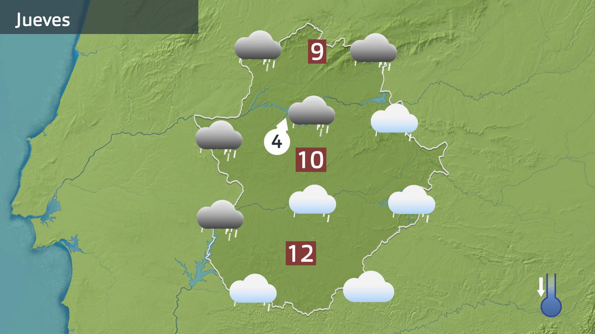 Mapa de previsión para hoy jueves 15 de enero