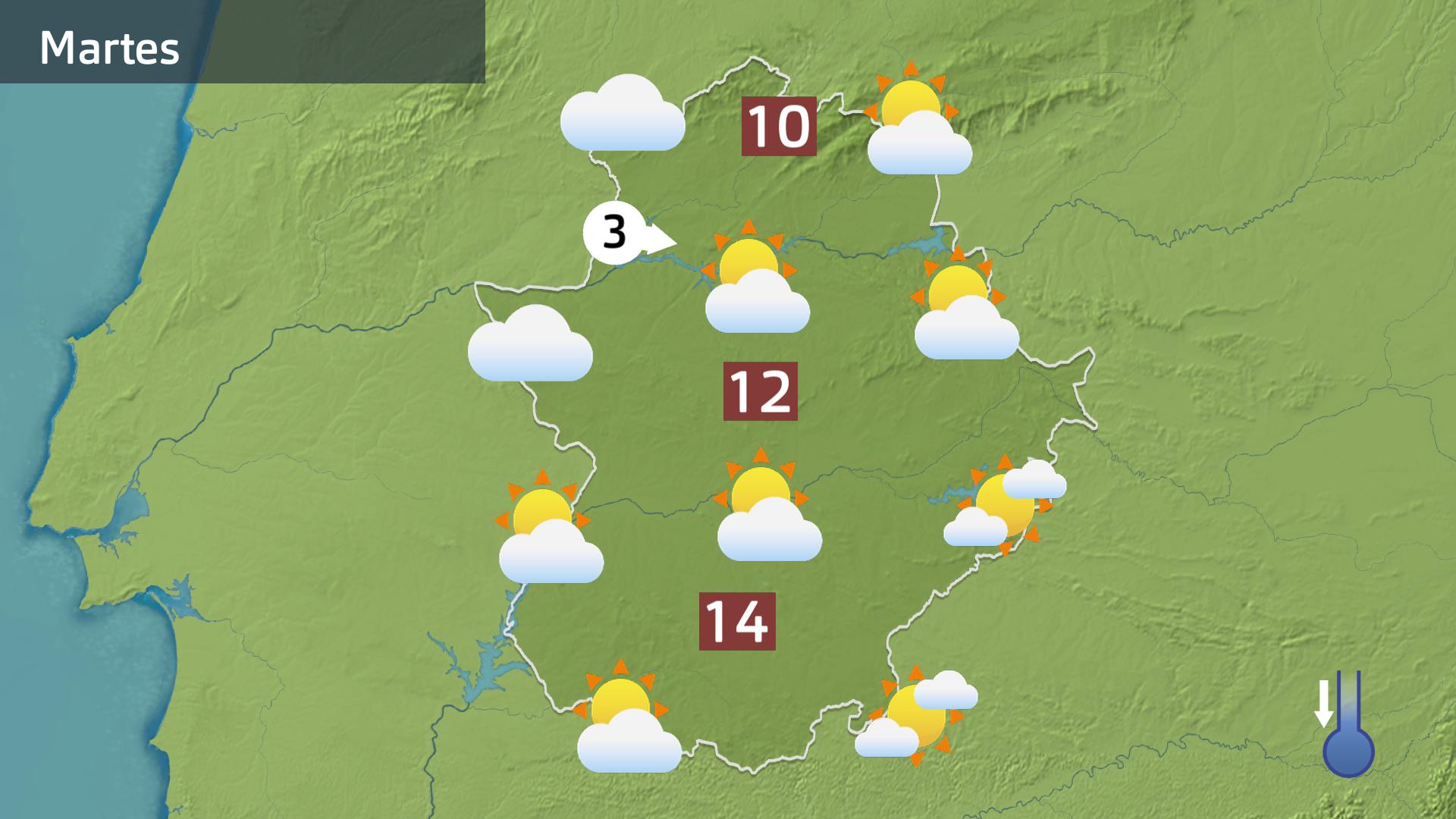 Mapa de previsión para hoy martes 20 de enero