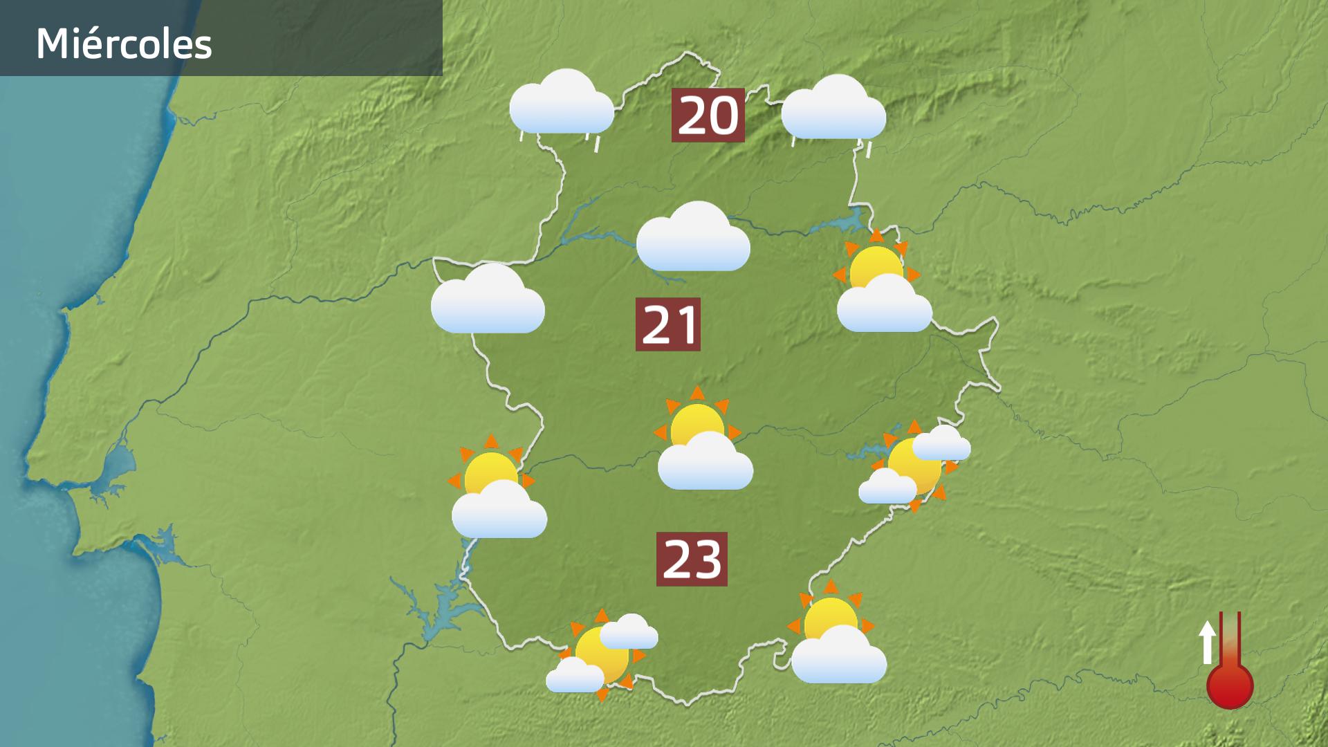 Mapa de previsión para hoy miércoles 25 de octubre