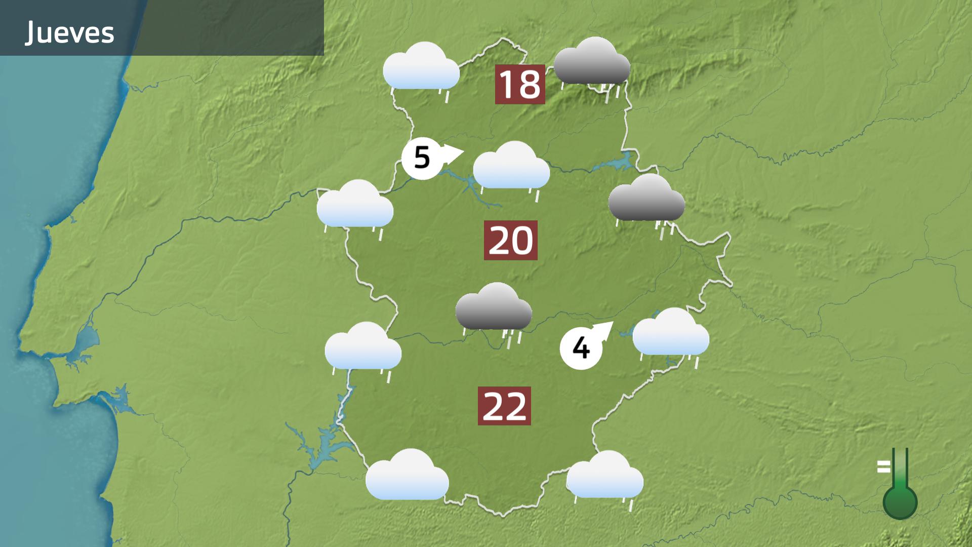 Mapa de previsión para hoy jueves 26 de octubre