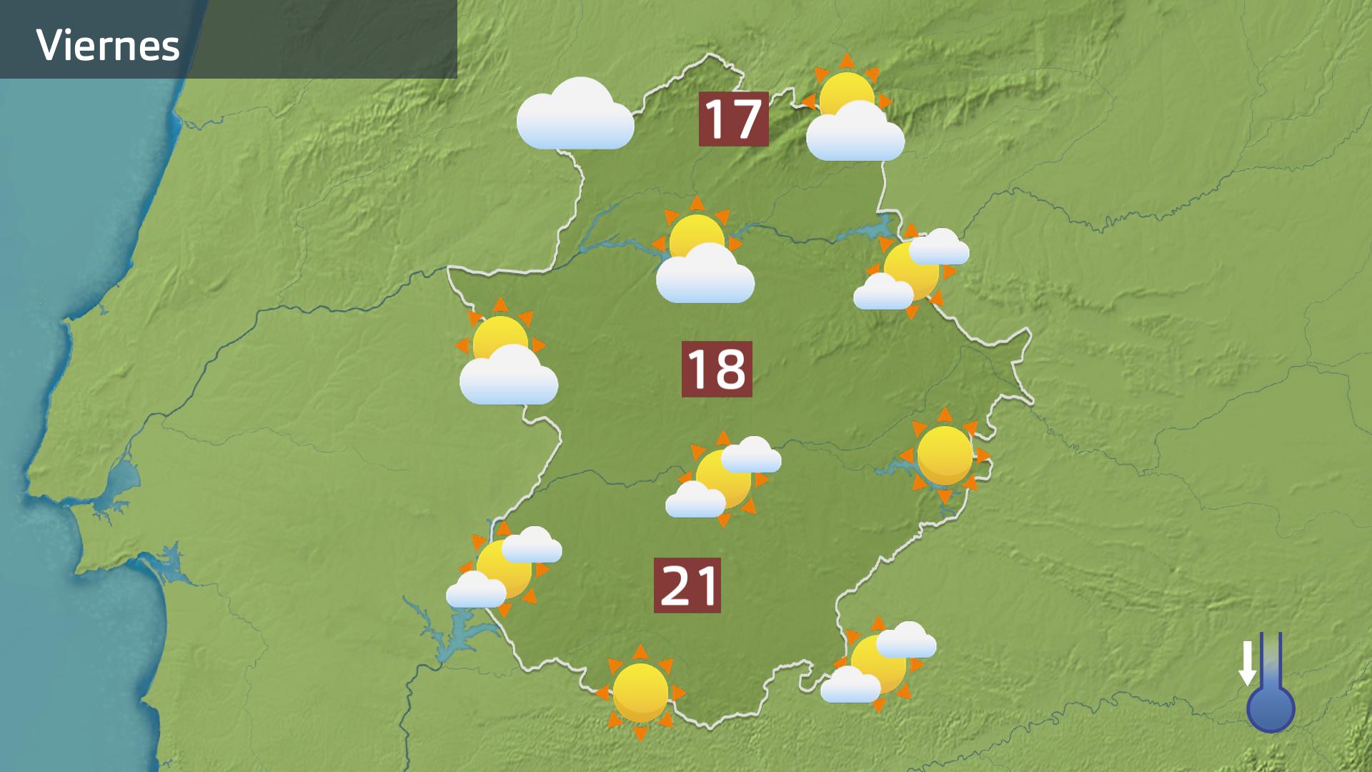 Mapa de previsión para hoy viernes 13 de marzo