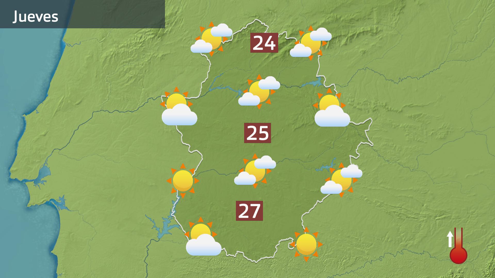 Mapa de previsión para hoy jueves 9 de abril