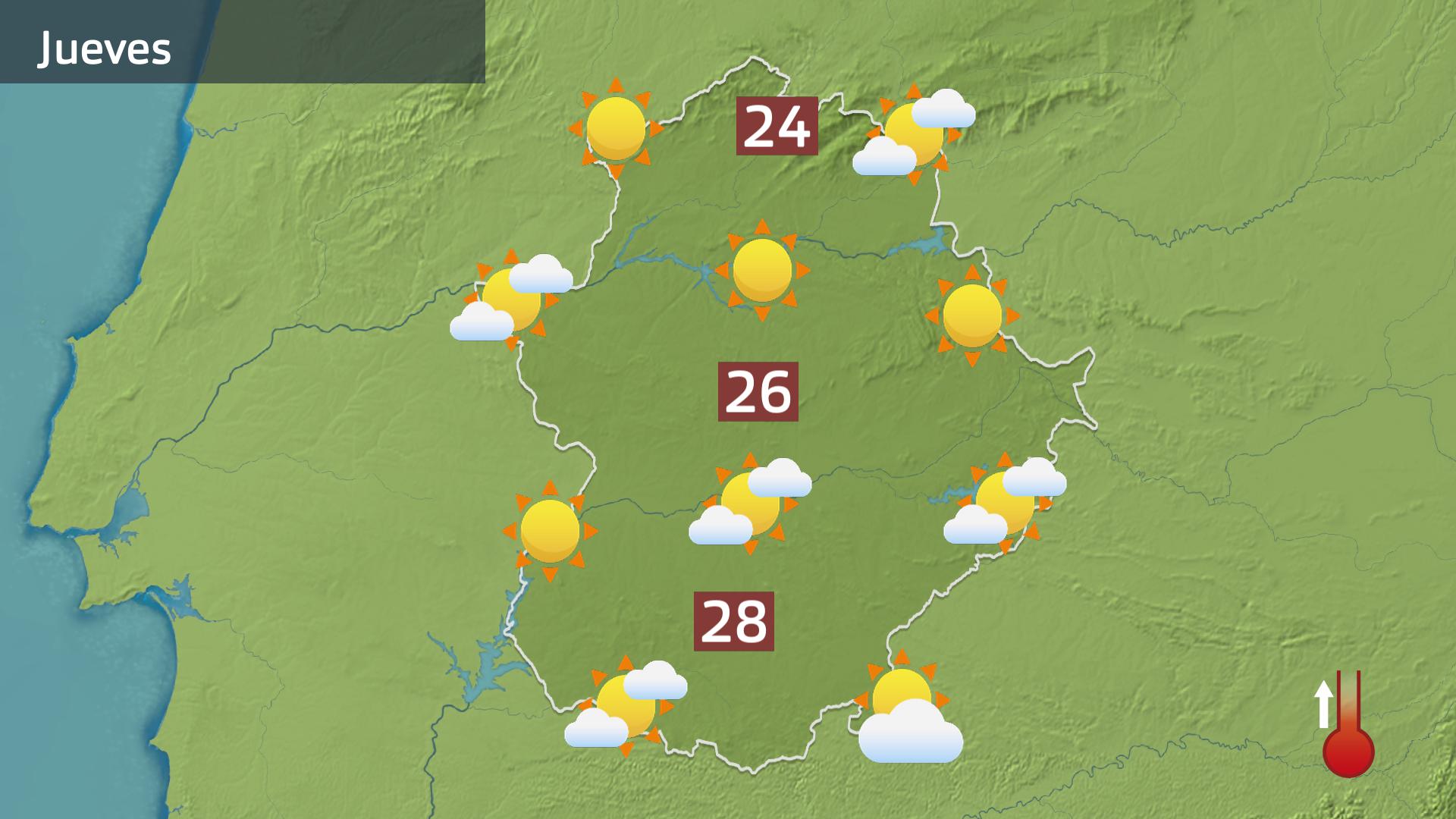 Mapa de previsión para hoy jueves 16 de abril