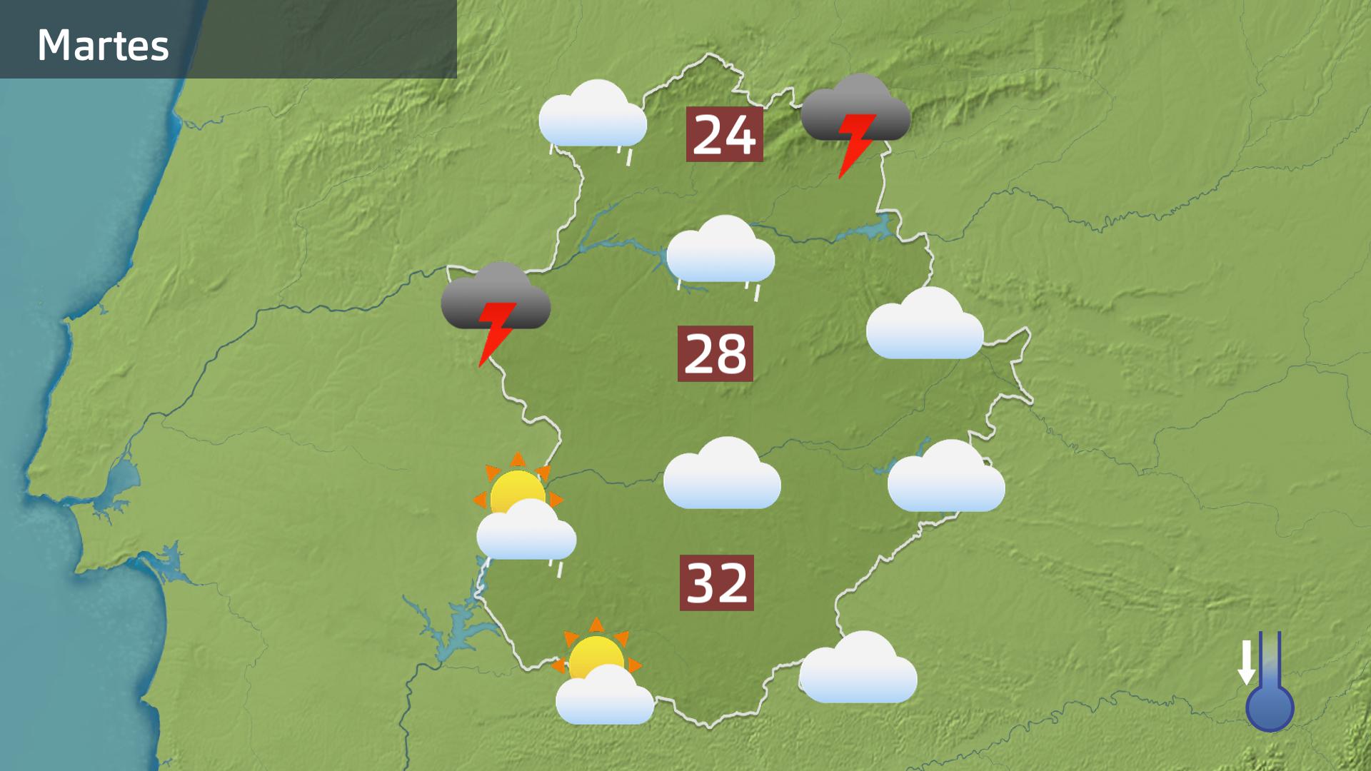 Mapa de previsión para hoy martes 21 de abril