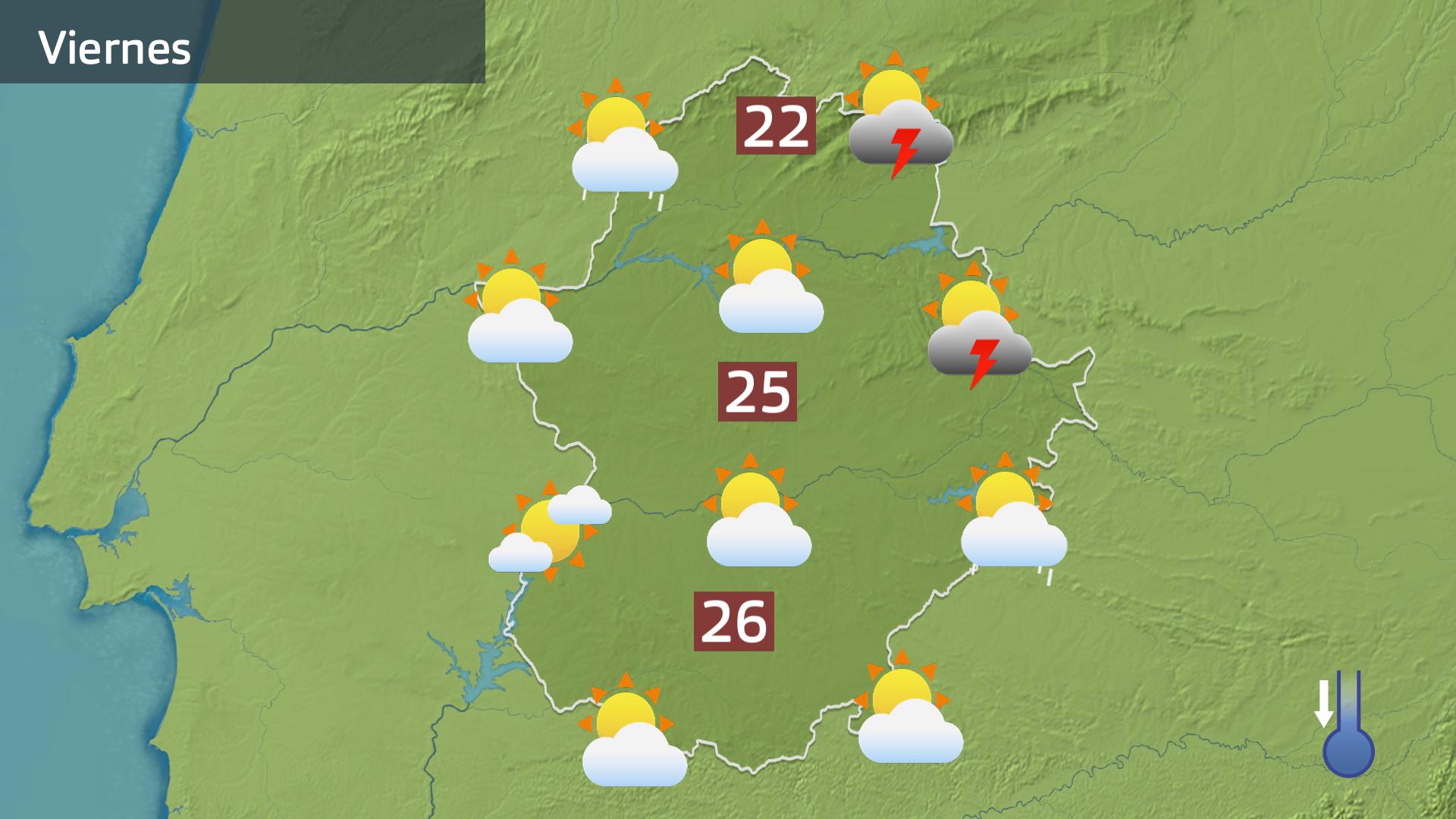 Mapa de previsión para hoy viernes 24 de abril