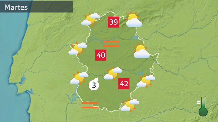 Mapa de previsión para hoy martes 14 de junio