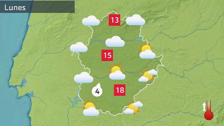 Mapa de previsión para hoy lunes 19 de diciembre