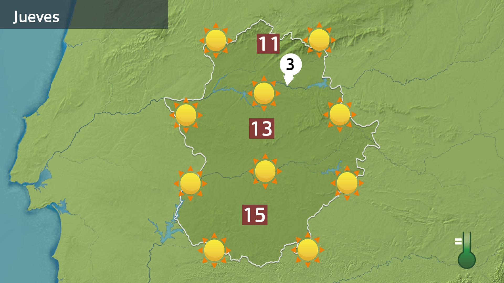 Mapa de previsión para hoy jueves 14 de diciembre