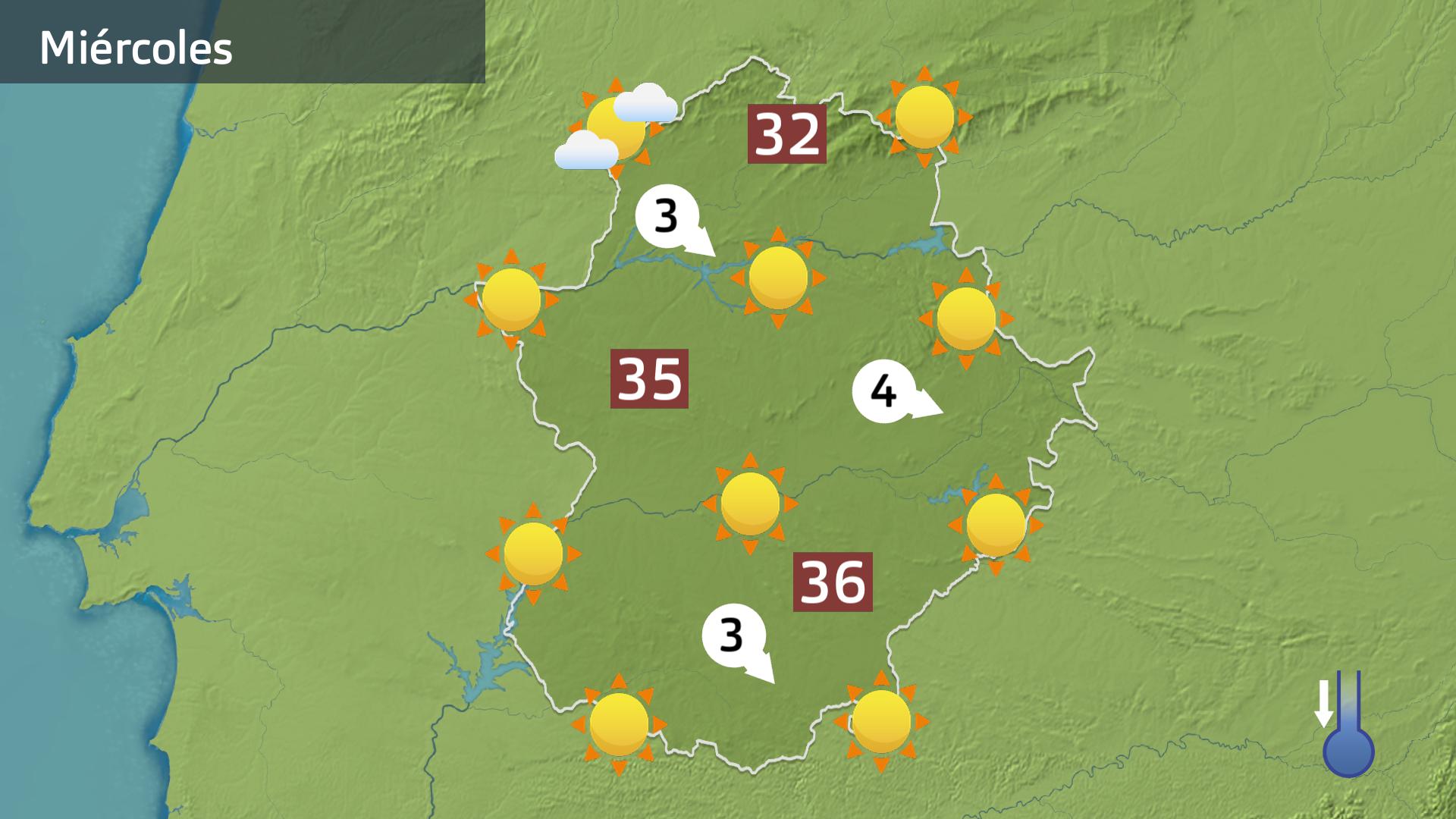 Mapa de previsión para hoy miércoles 2 de agosto