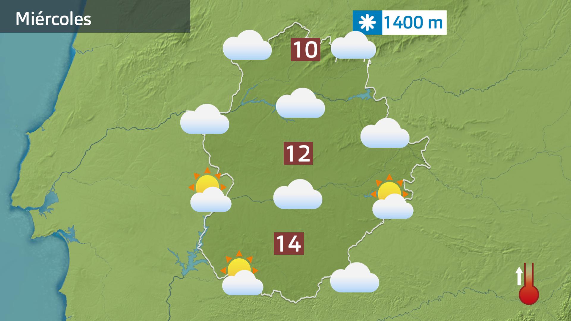 Mapa de previsión para hoy miércoles 10 de enero