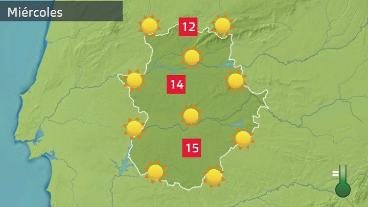 Mapa de previsión para hoy miércoles 1 de febrero