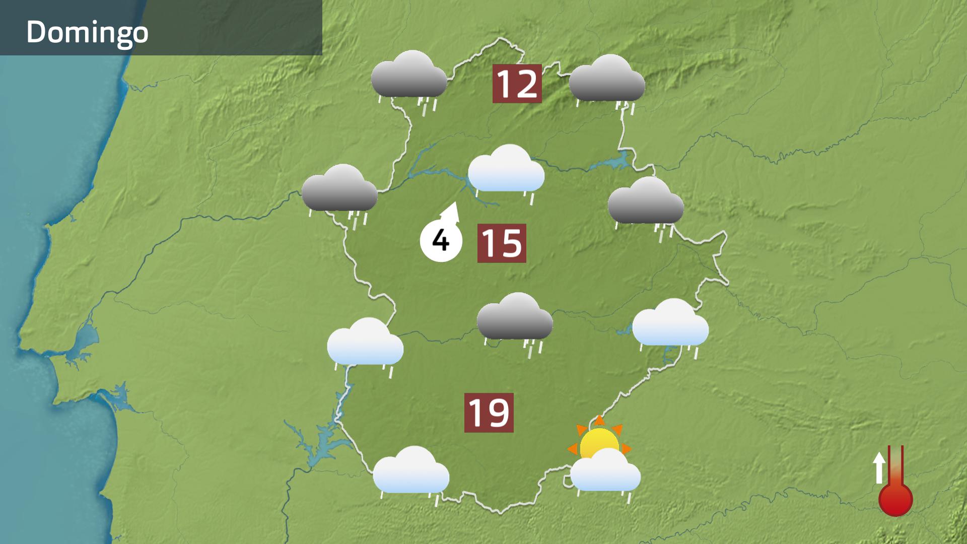 Mapa de previsión para el domingo 14 de enero