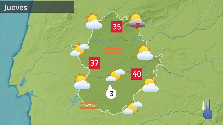 Mapa de previsión para hoy jueves 16 de junio