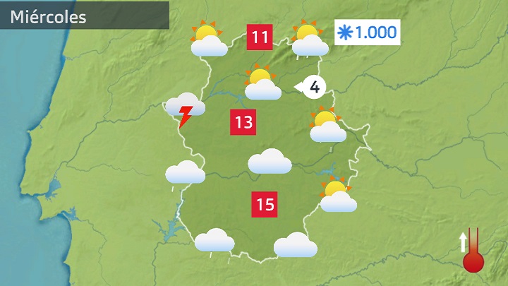 Mapa de previsión para hoy miércoles 8 de febrero