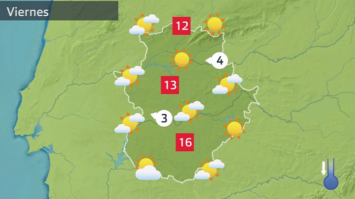 Mapa de previsión para hoy viernes 10 de febrero