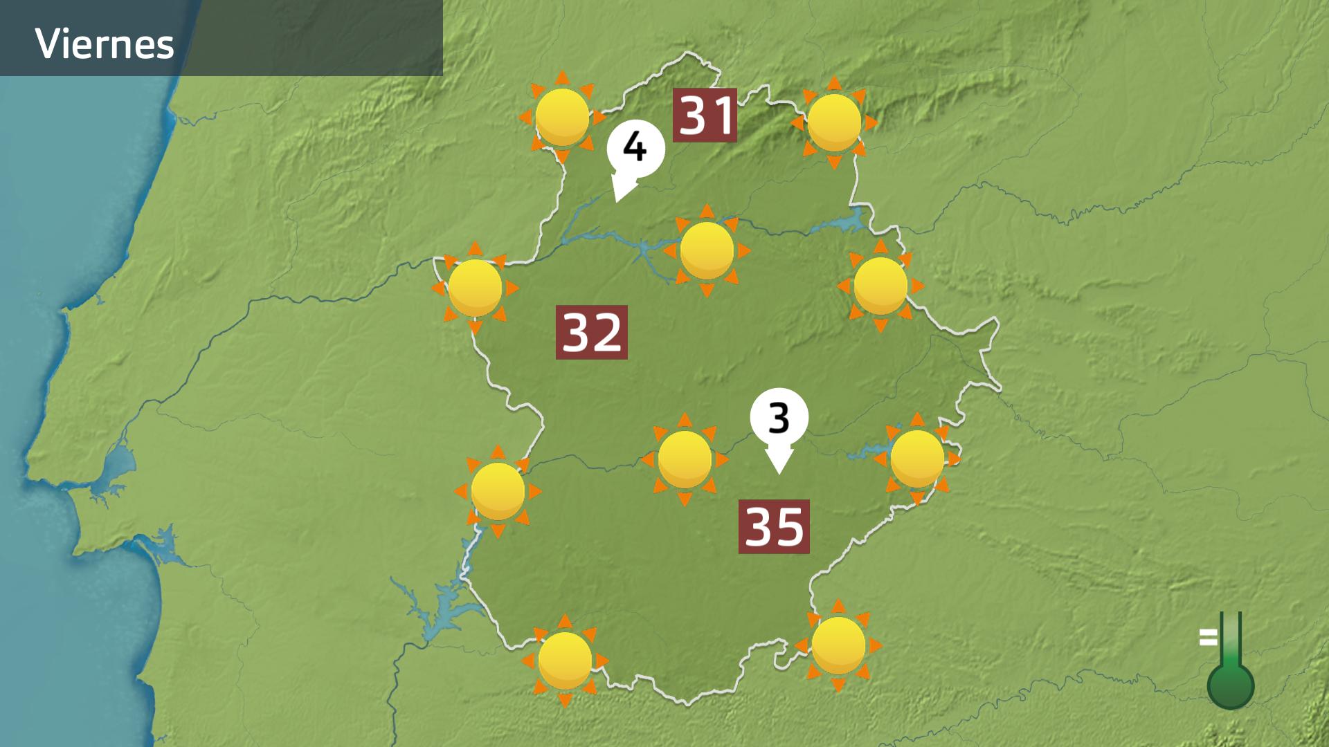 Mapa de previsión para hoy viernes 4 de agosto