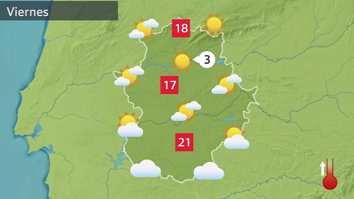 Mapa de previsión para hoy viernes 17 de febrero