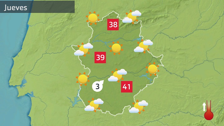 Mapa de previsión para hoy jueves 21 de julio